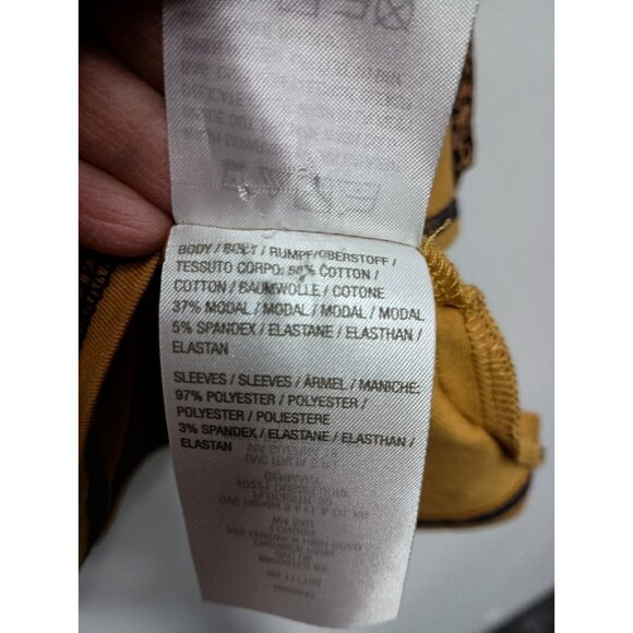 Belle Kim Gravel Womens BOHO Top 2X Mustard Yellow Floral Balloon Sleeve Casual - Picture 6 of 8